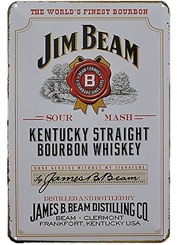 Jim Beam Kentucky Straight Bourbon Whiskey Blechschilder, Verlaufsfilter X 300 mm