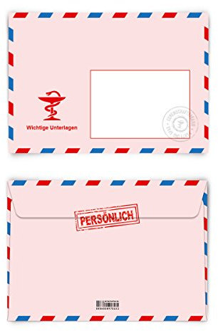 Briefumschläge (20 Stück) DIN C6 - ärztliches Rezept - Kuvert Umschlag
