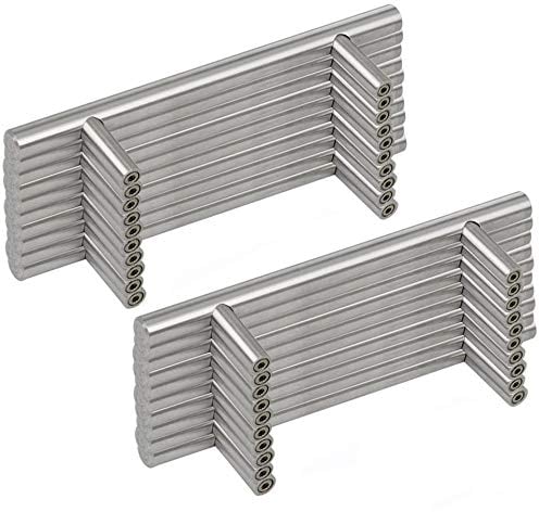 MARGUERASW 20 x Acier Inoxydable Poignee de Meuble Cuisine Espacement des Trous de 160mm, Acier Brossé Poignée en T pour Porte d'armoire