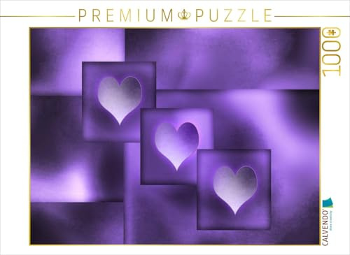 CALVENDO Puzzle Die DREI lila Herzen | 1000 Teile Lege-Größe 64 x 48 cm Foto-Puzzle für glückliche Stunden