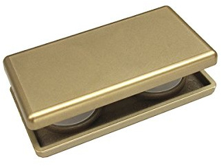 prodecoshop Magnetgriff, Gardinenmagnet, Gardinengriff, Griff für Rollos, Schiebevorhänge und Gardinen, Größe 4 x 8 cm, Messing matt