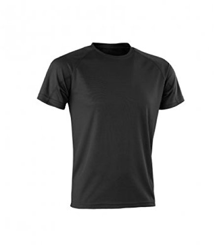 Spiro Men Performance Aircool T-Shirt - Black, Medium