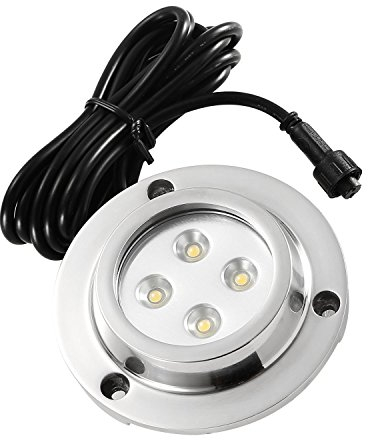 CHNXU Unterwasserbeleuchtung Wasserdichte IP68 Pool Licht Runde 80LM 10W LED Unterwasserlicht 12V Teichbeleuchtung Unterwasserstrahler für Boote Aquarium Brunnen oder Teich, Blau