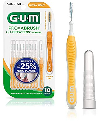 GUM 10070942002438 Proxabrush Go-Betweens - Spazzole interdentali, ultra strette, rimozione della placca, 10 conteggi, confezione da 6