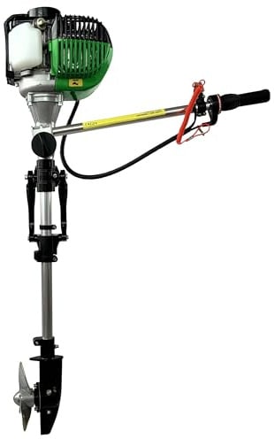 Grünwelt GW-140FC Aussenborder 1.5 PS 4-Takt 37.68 ccm Benzin Bootsmotor Außenborder Aussenborder Außenbordmotor Aussenbordmotor Schlauchboote Fischerboote Bootsmotor Angeln
