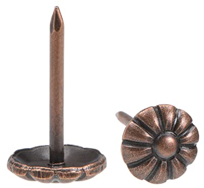 sourcing map 40Stk.Polsternägel 9mm Durchmesser Rundkopf Antik Reißzwecken Kupfer