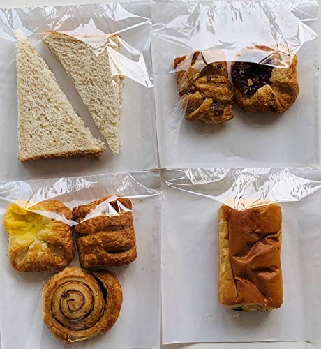 TP4U - 100 Film fronted Paper Bags 7'' x 7'' Cellophane Clear Display Sandwich Bakery Food - Various Sizes (7'' x 7'')