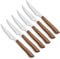 Arcos Cuchillos Carne | 6 pzas | Cuchillos chuleteros Set Cuchillo de Mesa Sierra | Mango Madera | Hoja 110 mm | Cuchillos Carne Mesa | Apto lavavajillas | Envase Carton | Ecologico