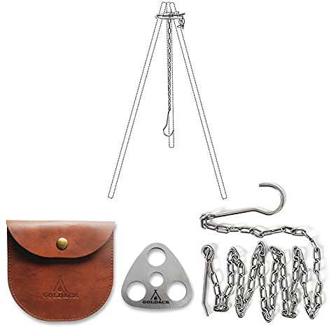 GOLDACE Camping Gear and Equipment - Campfire Cooking Accessories Set - Radiate Portable Cookware - Dutch Oven Camping Cookware - Outdoor Camp Tripod Cooking