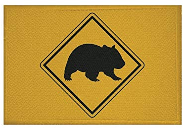 U24 Aufnäher Vorsicht Wombat Fahne Flagge Aufbügler Patch 9 x 6 cm