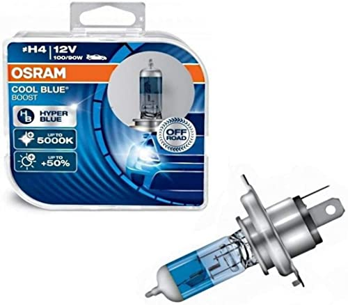 2x Osra.m H4 100/90W 12V Cool Blue Boost Hyper Blue 5000K 62193CBB-HCB Super Weiß Ersatz Scheinwerfer Halogen Auto Lampe - Off-Road