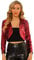 Allegra K Damen Glitzer Blazer Festliche Langarm Offen Pailletten Crop Jacke Rot M
