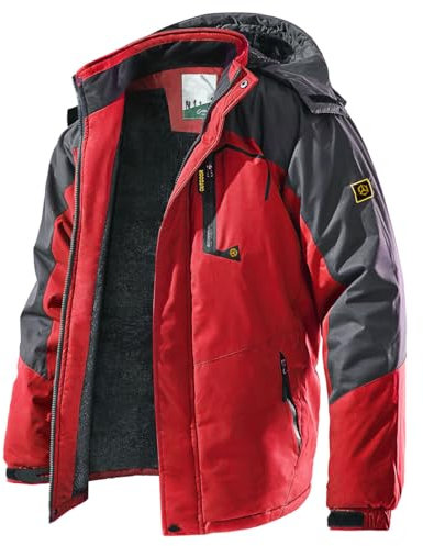 CARWORNIC Herren Skijacke Warme Wasserdicht Winterjacke Für Herren Outdoor Wanderjacke Schwarz Winddichte Sport Snowboardjacke Funktionsjacke Mit Abnehmbarer Kapuze