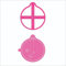 LissieLou Circle Bauble with Snowflakes Cookie Cutter and Stamp Christmas Icing Stamp Fondant Embosser - Pink