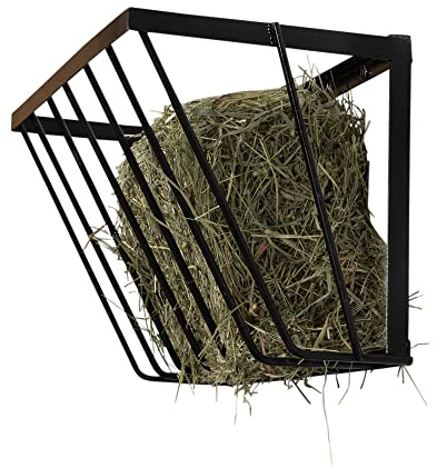 Amish Made in Lancaster PA, Hay Rack - Hay Feeder Rack for Horses, Goats & Sheep - Designed to Hold 4 Cakes of Hay - Wall Mounted Horse Feed Bucket with Rounded Edges (27 x 13 x 14.5 inches)