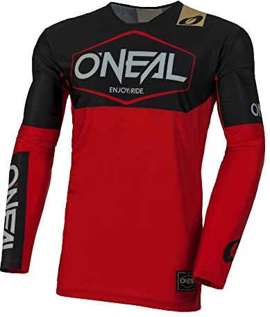 O'NEAL | Motocross-Shirt Langarm | MX MTB Mountainbike | Leichtes Material, ergonomischer Slim Fit Schnitt für perfekte Passform | Mayhem Jersey Hexx V.24 | Erwachsene | Rot Schwarz | Größe XXL