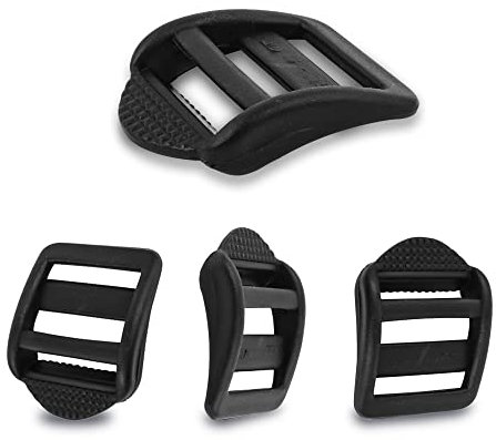 EXTEMPORE Ladder Lock Buckle Quick Side Release Tri Glide Slider, Adjuster for Backpack,Webbing,Belt,Strap Clip Replacement., Black a 1, 1 inch