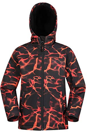 Mountain Warehouse Veste Enfant Exodus Softshell - Coupe-Vent, Imperméable Fille Et Garçon, Veste Polaire Unisexe, Veste À Capuche Conçue pour Sport Et Voyage Rouille 7-8 Ans