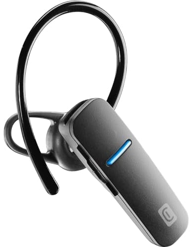 cellularline | Sleek | Auricular Mono Bluetooth® ergonómico - Talk Time 5.5 Horas - Tiempo de reproducción 6 Horas - Tiempo de Carga 1.5 Horas - Equipado con Asistente de Voz - Negro