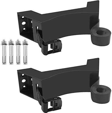 Cylinder Wall Mounted Bracket, Propane Tank Bracket Nitrogen Gas Cylinder Holder, with Screws and Safety Chain Supported 59inch, Suitable for On-The-Go OTG, Rv Water Softener (Black)