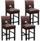 Bestenrose Wasserdicht Stuhlhussen 4er Set BarStuhlhussen PU Leder Stuhlbezug Barhocker Bezüge Stretch Hochhocker stuhlbezüge Stuhlbezug für Esszimmerstuh (Braun, 4 Stück)