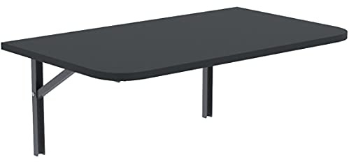 AKKE Klapptisch Wandklapptisch Esstisch - Klappbar Faltbar Platzsparend - Abgerundete Ecken - 80cm x 50cm - Anthrazit