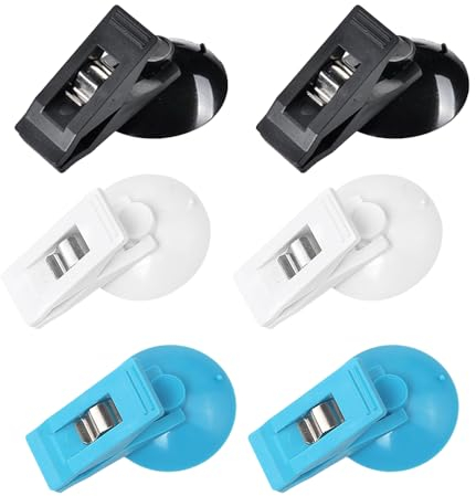 XINGSUI 6 Stück Saugnapf Clips,Saugnapf Halteklammern,Kunststoff PVC Saugnapf Clip,Auto Ticket Clip Klammer,für Supermarkt,Geschäft,Aquarium Zuhause,Fenster,klare Wand
