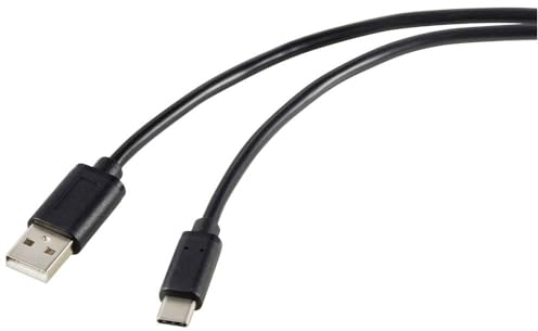 Renkforce USB Kabel USB 2.0 Stecker USB-C® Stecker USB-A 1.80m Schwarz Gesamtschirmung RF-5720398