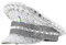 LUOFENG Strass besetzter Hut für Braut Cosplay Kostüm Party Cap Blingbling Pailletten Hut Bühnenauftritte Requisiten MilitaryHat