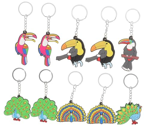 CORHAD 10St Tukan Schlüsselanhänger Tier Cartoon Schultasche Anhänger Auto Schlüsselanhänger Party Geschenk Schlüsselanhänger zum Auto-Schlüsselanhänger Schlüsselbund Geldbörsen Legierung