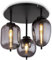 bmf-versand® Deckenlampe Wohnzimmer rauchglas - Moderne Deckenleuchte für Küche Esszimmer Schlafzimmer Flur - Schwarze Deckenstrahler 3-Flammig für Badezimmer Länge 46 cm E14