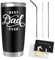 LUFEIS Best Dad Ever Tumbler, 20 oz Stainless Steel Travel Coffee Mug with Lid and 2 Straws, Dad Gifts from Daughter Son with Greeting Card, Personalized Father's Day Tumbler Birthday Gift for Dad
