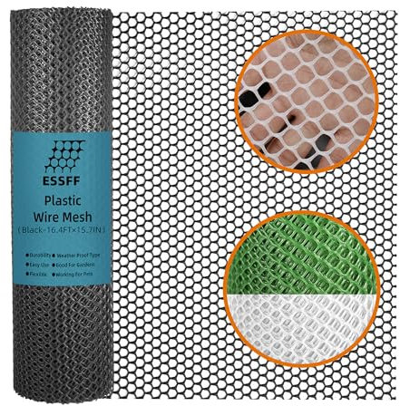 Pet & Garden Schutzgitter – 40 cm x 40 cm Rolle – schwarzes Kunststoffnetz, vielseitig verwendbar, dekorativer Zaun für Geflügel, Hunde, Kaninchen, Hühner und Schlangenbarriere