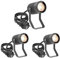 ledscom.de 3 Stück Gartenstrahler SHINGA für außen, IP65, Stecker, anthrazit, 1x GU10 max. 15W