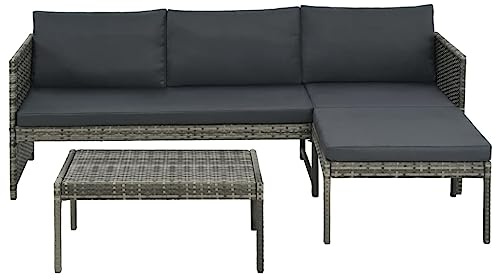 Festnight Gartenlounge Outdoor Klein Rattan Eck Lounge Gartenmöbel Set L Form Gartensofa Lounge Sofa Outdoor Balkonmöbel Sofa Garten Terrassenmöbel Loungemöbel Ecksofa Außenmöbel