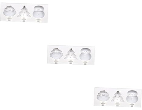 TOPBATHY 3pcs Christmas Tree Cake Pop Mould Xmas Lolly Moulds Silicone Ice Mold DIY Manual