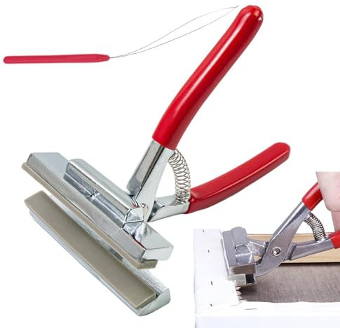 Professional Canvas Pliers – Heavy-Duty Canvas Stretcher Pliers | Metal Pliers with Spring Return Handle, Wide Mouth Clamp for Stretching Canvas, Tufting Cloth, Framing, and Art Oil Painting Stretchin