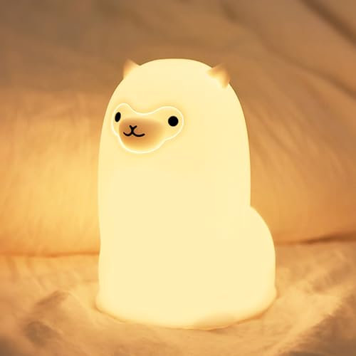 LOVERUIS Nachtlicht Kinder Nachtlicht Baby Niedlich Alpaka 7 Farbwechse Stilllicht Dimmbar Baby Geschenk Mädchen nachtlampe kinderzimmer
