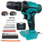 Cordless Drill Electric for Makita 18V 2X 3.0AH Battery,45N.m Max Electric Drill,2-Speed,25 + 3 Torque,26PCS for Home and Garden DIY Project
