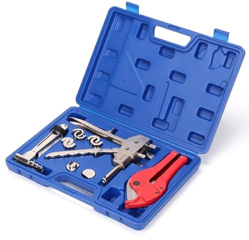 iCrimp SL-1225 PEX Pipe Crimpadora, herramienta deslizante axial e insertos (12, 16, 20, 25 mm) Alicates de prensa, herramienta de prensa axial para tubo PEX