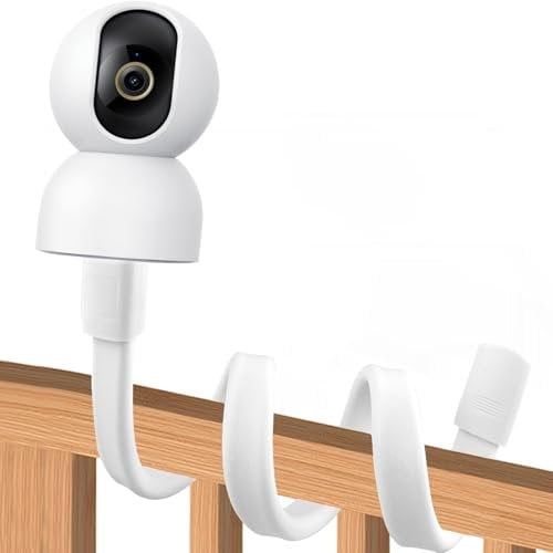 Hioip Soporte de Vigilabebés, Versátil Soporte Flexible con Abrazadera Giratoria para SpaceView/Spaceview Spaceview Pro,Monitor de Vídeo de Bebé (Blanco) (D)