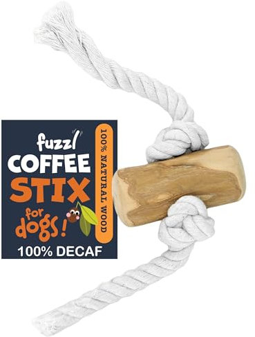 Fuzzl Coffee Stix & Rope Chew Toy - Coffee Wood Throw and Fetch Tough Dog and Puppy Toy