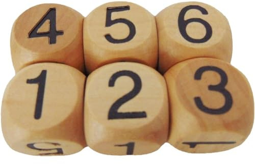 Keuyeo 20 Teile/Beutel 20mm 1-6 Anzahl Holz D6 Sechs Seitige Würfel Bunte Holz Würfel Digitale Spiel Würfel Spielzeug