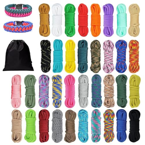 Braccialetto Paracord 550 in 36 colori, 3 m, 4 mm, corda per paracadute, 7 fili, corda di sopravvivenza all'aperto, per braccialetti fai da te, attività all'aperto, portachiavi, guinzagli per cani