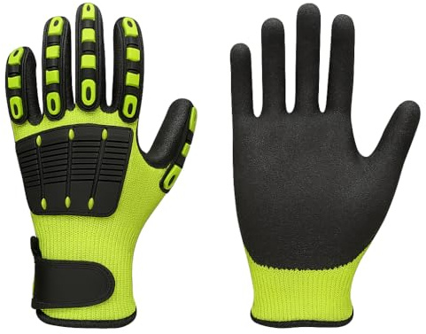 PintoHardware Guantes de Trabajo, Seguridad Nivel 5, Anti-Corte, Material HPPE, Diseño TPR con Protección Contra Impactos, Agarre Antideslizantetalla talla L, 25cm X 10cm