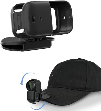 CERFFOOL Cap Clip Holder for DJI Osmo Nano 360° Rotation Quick Release Clamp Mount Vertical-Horizontal Clamp View POV for Action Camera Accessories