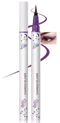 Erinde Eyeliner Liquido, Lunga Durata e Altamente Pigmentato, Impermeabile e Resistente alle Sbavature, Tenuta fino a 12 Ore, Eyeliner Colorato ad Asciugatura Rapida #06 Viola