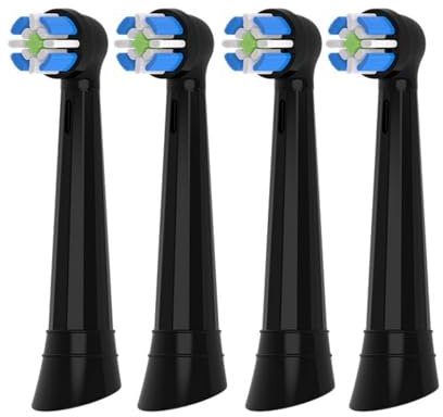 KOMA NK20 - Ersatzköpfe kompatibel mit Braun Oral-B iO Ultimate Clean, schwarz, 4 St.