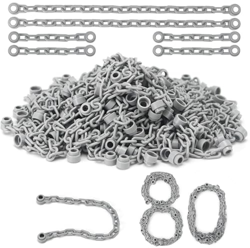 Feleph 80 PCS Chain Bricks Links Pack Light Gray Toy Set for 92338 30104 Parts and Pieces Accessories Building Blocks Compatible with Major Brand