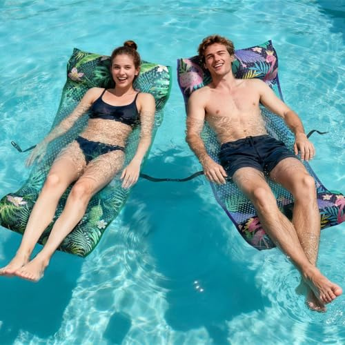 WERNNSAI Aufblasbare Wasserhängematte 4 in 1 - Luftmatratze Pool | Hängematte, Stuhl, Drifter, Wasserliege für Erwachsene, Mehrzweck Pool Float für Schwimmbad & Strand,Grün